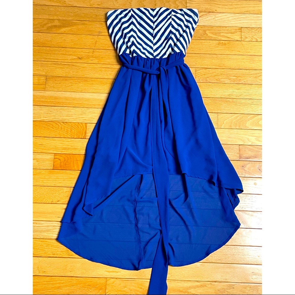 Strapless high-low dress